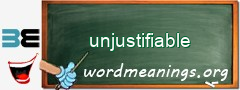 WordMeaning blackboard for unjustifiable